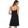 GYS Women’s Bamboo Viscose Full Slips for Under Dresses Soft Adjustable Spaghetti Straps Cami Slip Dress(B- Black)