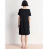 GYS Women’s Nightgowns Bamboo Viscose Soft Comfy Short Sleeve V Neck Sleep Dress(Black)