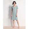 GYS Women’s Nightgowns Bamboo Viscose Soft Comfy Short Sleeve V Neck Sleep Dress(Light Greyish Green)