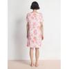 GYS Women’s Nightgowns Bamboo Viscose Soft Comfy Short Sleeve V Neck Sleep Dress(Peony)