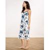 GYS Women’s Nightgowns Bamboo Viscose V Neck Adjustable Spaghetti Straps Sleeveless Sleep Dress(Blue Rose)