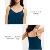 GYS Women’s Nightgowns Bamboo Viscose V Neck Adjustable Spaghetti Straps Sleeveless Sleep Dress(Ink Blue)