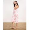GYS Women’s Nightgowns Bamboo Viscose V Neck Adjustable Spaghetti Straps Sleeveless Sleep Dress(Peony)