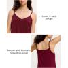 GYS Women’s Nightgowns Bamboo Viscose V Neck Adjustable Spaghetti Straps Sleeveless Sleep Dress(Wine Red)