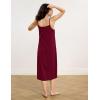 GYS Women’s Nightgowns Bamboo Viscose V Neck Adjustable Spaghetti Straps Sleeveless Sleep Dress(Wine Red)