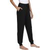 GYS Women’s Pajama Pants – Viscose Made from Bamboo, Joggers Pants with Pockets Comfy Lounge Sleep Pants Pj Bottoms(Black)