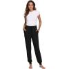 GYS Women’s Pajama Pants – Viscose Made from Bamboo, Joggers Pants with Pockets Comfy Lounge Sleep Pants Pj Bottoms(Black)