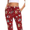 GYS Women’s Pajama Pants – Viscose Made from Bamboo, Joggers Pants with Pockets Comfy Lounge Sleep Pants Pj Bottoms(Christmas Red)