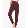 GYS Women’s Pajama Pants – Viscose Made from Bamboo, Joggers Pants with Pockets Comfy Lounge Sleep Pants Pj Bottoms(Ficus Red)