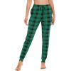 GYS Women’s Pajama Pants – Viscose Made from Bamboo, Joggers Pants with Pockets Comfy Lounge Sleep Pants Pj Bottoms(Green Plaid)