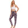 GYS Women’s Pajama Pants – Viscose Made from Bamboo, Joggers Pants with Pockets Comfy Lounge Sleep Pants Pj Bottoms(Navy Red Plaid)