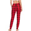 GYS Women’s Pajama Pants – Viscose Made from Bamboo, Joggers Pants with Pockets Comfy Lounge Sleep Pants Pj Bottoms(Red Plaid)
