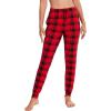 GYS Women’s Pajama Pants – Viscose Made from Bamboo, Joggers Pants with Pockets Comfy Lounge Sleep Pants Pj Bottoms(Red Plaid)