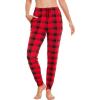 GYS Women’s Pajama Pants – Viscose Made from Bamboo, Joggers Pants with Pockets Comfy Lounge Sleep Pants Pj Bottoms(Red Plaid)