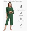 GYS Womens Pajama Set – Viscose Made from Bamboo, 3/4 Sleeve Capri Pajama Set Soft 2 Piece Sleepwear Pjs Lounge Set(Dark Green)