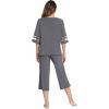 GYS Womens Pajama Set – Viscose Made from Bamboo, 3/4 Sleeve Capri Pajama Set Soft 2 Piece Sleepwear Pjs Lounge Set(Dark Heather Grey)