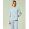 GYS Womens Pajama Set – Viscose Made from Bamboo, 3/4 Sleeve Capri Pajama Set Soft 2 Piece Sleepwear Pjs Lounge Set(Light Blue)