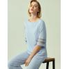 GYS Womens Pajama Set – Viscose Made from Bamboo, 3/4 Sleeve Capri Pajama Set Soft 2 Piece Sleepwear Pjs Lounge Set(Light Blue)