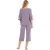 GYS Womens Pajama Set – Viscose Made from Bamboo, 3/4 Sleeve Capri Pajama Set Soft 2 Piece Sleepwear Pjs Lounge Set(Violet)