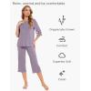 GYS Womens Pajama Set – Viscose Made from Bamboo, 3/4 Sleeve Capri Pajama Set Soft 2 Piece Sleepwear Pjs Lounge Set(Violet)