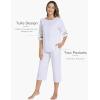 GYS Womens Pajama Set – Viscose Made from Bamboo, 3/4 Sleeve Capri Pajama Set Soft 2 Piece Sleepwear Pjs Lounge Set(White)