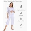 GYS Womens Pajama Set – Viscose Made from Bamboo, 3/4 Sleeve Capri Pajama Set Soft 2 Piece Sleepwear Pjs Lounge Set(White)