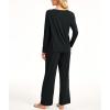 GYS Women’s Pajama Set Bamboo Viscose Cloud-Soft Long Sleeve Year-round Comfort Sleep Sets(Black)