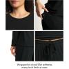GYS Women’s Pajama Set Bamboo Viscose Cloud-Soft Long Sleeve Year-round Comfort Sleep Sets(Black)