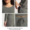 GYS Women’s Pajama Set Bamboo Viscose Cloud-Soft Long Sleeve Year-round Comfort Sleep Sets(Grayish Green)