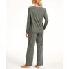 GYS Women’s Pajama Set Bamboo Viscose Cloud-Soft Long Sleeve Year-round Comfort Sleep Sets(Grayish Green)