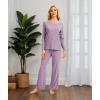 GYS Women’s Pajama Set Bamboo Viscose Cloud-Soft Long Sleeve Year-round Comfort Sleep Sets(Purple)