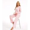 GYS Women’s Pajama Set Bamboo Viscose Cloud-Soft Long Sleeve Year-round Comfort Sleep Sets(​peach​)