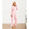 GYS Women’s Pajama Set Bamboo Viscose Cloud-Soft Long Sleeve Year-round Comfort Sleep Sets(​peach​)