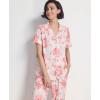 GYS Women’s Pajama Set Bamboo Viscose Notch Collar Button Down Short Sleeve Top with Pants 2 Piece Sleepwear(Peony)