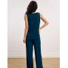 GYS Womens Pajama Set Bamboo Viscose Tank Top and Pants Soft 2 Piece Sleep Sets(Ink Blue)