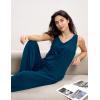 GYS Womens Pajama Set Bamboo Viscose Tank Top and Pants Soft 2 Piece Sleep Sets(Ink Blue)