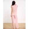 GYS Womens Pajama Set Bamboo Viscose Tank Top and Pants Soft 2 Piece Sleep Sets(Pink Floral)