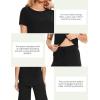GYS Women’s Pajama Sets Short Sleeve Top and Capri Pant Solid Color Sleepwear, Viscose from Bamboo(Black)