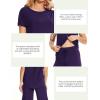 GYS Women’s Pajama Sets Short Sleeve Top and Capri Pant Solid Color Sleepwear, Viscose from Bamboo(Deep Purple)
