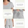 GYS Women’s Pajama Sets Short Sleeve Top and Capri Pant Solid Color Sleepwear, Viscose from Bamboo(Heather Grey)