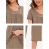 LazyCozy Womens Pajama Sets Viscose from Bamboo Pj Set Short Sleeve Top with Capri Pants Sleepwear 2 Piece Lounge Set(C – Brown)