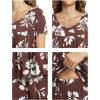 LazyCozy Womens Pajama Sets Viscose from Bamboo Pj Set Short Sleeve Top with Capri Pants Sleepwear 2 Piece Lounge Set(C – Coffee)