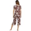 LazyCozy Womens Pajama Sets Viscose from Bamboo Pj Set Short Sleeve Top with Capri Pants Sleepwear 2 Piece Lounge Set(C – Coffee)