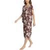 LazyCozy Womens Pajama Sets Viscose from Bamboo Pj Set Short Sleeve Top with Capri Pants Sleepwear 2 Piece Lounge Set(C – Coffee)