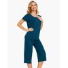 LazyCozy Womens Pajama Sets Viscose from Bamboo Pj Set Short Sleeve Top with Capri Pants Sleepwear 2 Piece Lounge Set(Ink Blue)