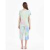 LazyCozy Womens Pajama Sets Viscose from Bamboo Pj Set Short Sleeve Top with Capri Pants Sleepwear 2 Piece Lounge Set(Tie-dyed)