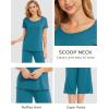 LazyCozy Womens Pajama Sets Viscose from Bamboo Pj Set Short Sleeve Top with Capri Pants Sleepwear 2 Piece Lounge Set(Turquoise)