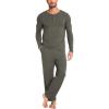 GYS Bamboo Viscose Men’s Pajama Sets 2 Piece Long Sleeve Sleep Set with Pockets(Greyish Green)