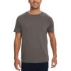 GYS Bamboo-derived Viscose Men’s Pajama Tops Summer Short Sleeve Basic Sleep Shirt(Deep Grey)