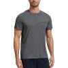 GYS Men’s Short Sleeve Shirts Soft Bamboo-derived Viscose Casual Crew Neck Pajama Top(Dark Heather Grey)